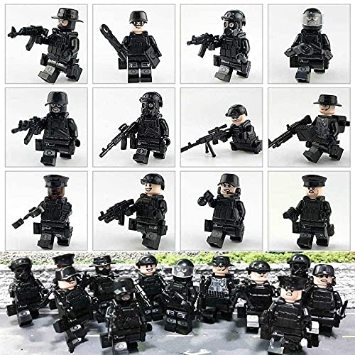 SWAT CAR y 12PC policía Militar Mini Figuras Armas Soldado Ejército Ajuste Juguetes