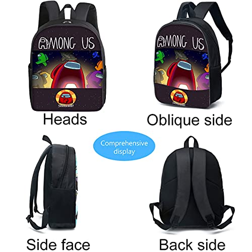 Syijupo Mochila Among Us, Mochilas escolares para niños Mochila escolar de juego de hombre lobo Mochila escolar de dibujos animados para niños Estudiantes de primaria y secundaria