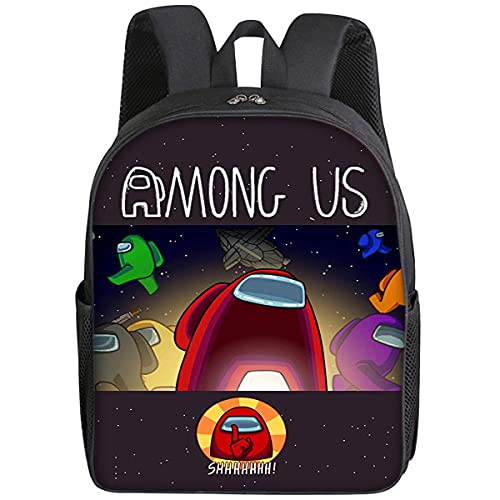 Syijupo Mochila Among Us, Mochilas escolares para niños Mochila escolar de juego de hombre lobo Mochila escolar de dibujos animados para niños Estudiantes de primaria y secundaria