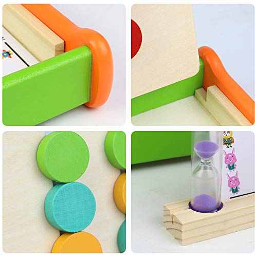 Symiu Juguetes Montessori Juegos de Mesa Actividades Bebe Puzzles Animal y Color Bloques y Tarjetas Tablero Madera Juego Educativo Regalo para Niños Niña 3 4 5 6 Años