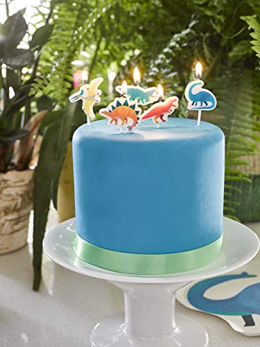 Talking Tables Velas de cumpleaños con Forma de Dinosaurio, Paquete de 5, Cera de Vela