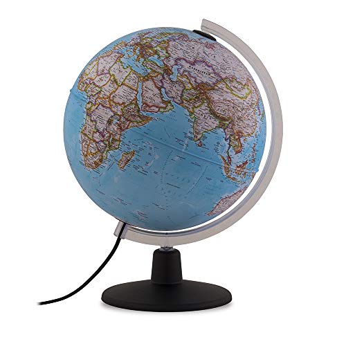 TECNODIDATTICA Globo Terráqueo NATGEO 30 | Cartografía Físico-Política oficialNational Geographic Classic | Iluminado y Giratorio | Texto en Español | Diámetro 30 cm, Color (0330ORP4SPLFF066)