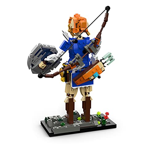 Tenhorses Zelda: Breath of The Wild Architecture Blocs de construcción - Modelo coleccionable Zelda Figura Link - Juego de construcción de 490 piezas compatible con Lego