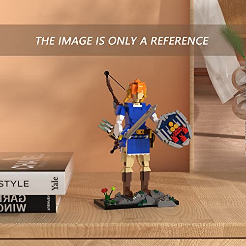 Tenhorses Zelda: Breath of The Wild Architecture Blocs de construcción - Modelo coleccionable Zelda Figura Link - Juego de construcción de 490 piezas compatible con Lego