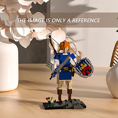 Tenhorses Zelda: Breath of The Wild Architecture Blocs de construcción - Modelo coleccionable Zelda Figura Link - Juego de construcción de 490 piezas compatible con Lego