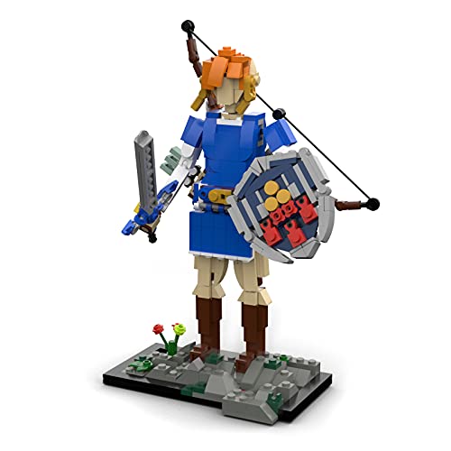 Tenhorses Zelda: Breath of The Wild Architecture Blocs de construcción - Modelo coleccionable Zelda Figura Link - Juego de construcción de 490 piezas compatible con Lego