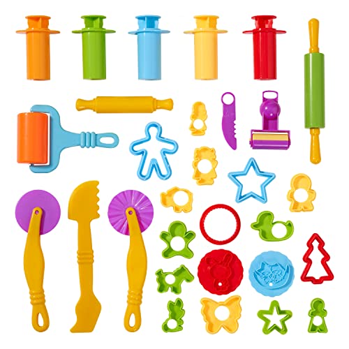 THE TWIDDLERS 30 Pcs Kit de Herramientas de Plastilina - Arcilla Moldes y Cortadores