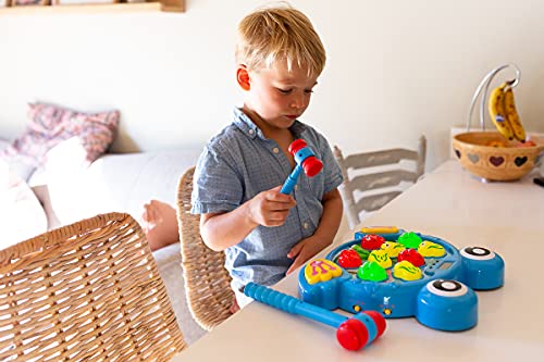 Think Gizmos TG702-B - Juego Interactivo de puñetazos de Ranas con 2 martillos Regalo Divertido para niños y niñas, Aprendizaje, Desarrollo Activo, Juego de Patadas Stem para niños pequeños