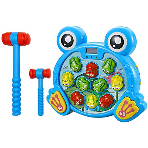 Think Gizmos TG702-B - Juego Interactivo de puñetazos de Ranas con 2 martillos Regalo Divertido para niños y niñas, Aprendizaje, Desarrollo Activo, Juego de Patadas Stem para niños pequeños