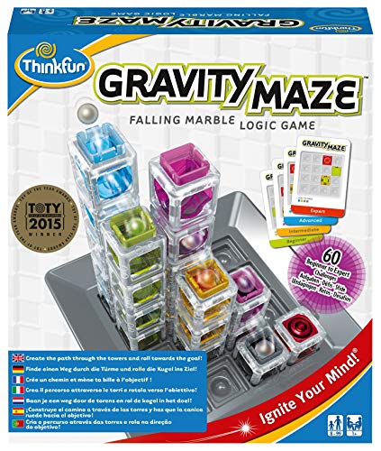 ThinkFun 763399, Gravity Maze, Juego de Habilidad, Juego de Logica, Edad Recomendada 8+, Juegos de Mesa