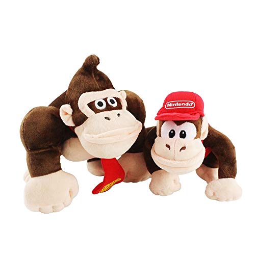 tianluo Peluches 2 Piezas 20-25 Cm Anime Super Mario Bros Mono Donkey Kong Diddy Kong Juguetes De Peluche Suaves Muñecos De Dibujos Animados Niños Regalos De Cumpleaños