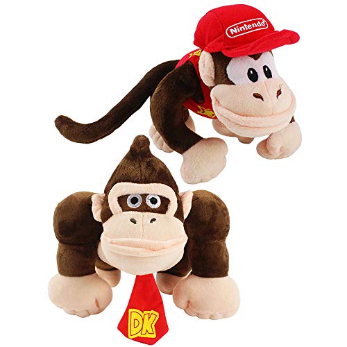 tianluo Peluches 2 Piezas 20-25 Cm Anime Super Mario Bros Mono Donkey Kong Diddy Kong Juguetes De Peluche Suaves Muñecos De Dibujos Animados Niños Regalos De Cumpleaños