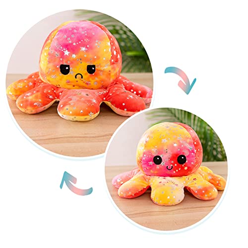 Tie-Dye Flip Pulpo Muñeco De Peluche 30 Cm 40 Cm Emoticon Pulpo Color Muñeco De Peluche Decoración De La Habitación De Los Niños Juguetes para Niños Regalo De Cumpleaños Almohada