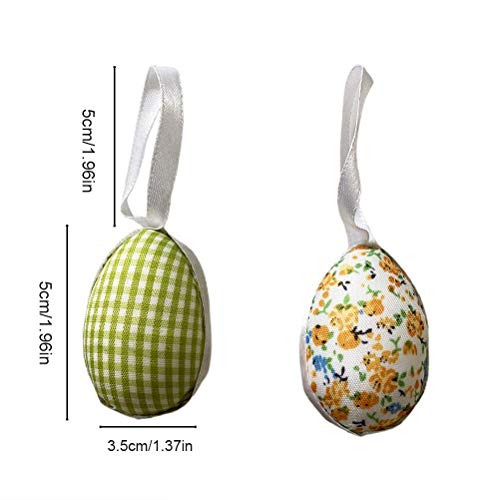 Tixiyu Huevos de Pascua colgantes de plástico impreso para manualidades, huevos de Pascua brillantes con cinta percha para cestas de caza de Pascua, rellenos, recuerdos de fiesta