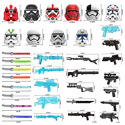 Topbau Juego de armas militares Custom compatible con figuras de Lego Star Wars, minifiguras – 83 piezas