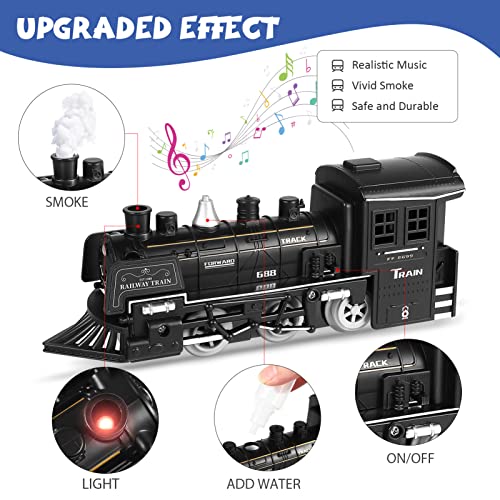 TOYANDONA 1 Juego Motor de Vapor de La Batería Conjunto de La Carga del Tren Locomotora Modelo Eléctrico Tren Vapor Tren de Potencia con Luz Y Sonidos