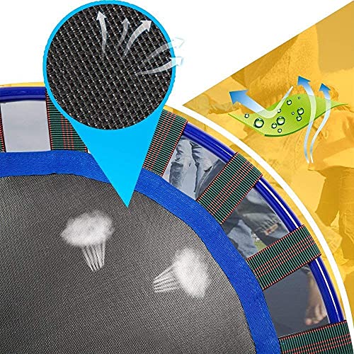 Trampolín para Niños Trampolín de 36 Pulgadas con Manija Ajustable y Cubierta Protectora, Trampolín Elástico Hinchable Plegable Seguro y Duradero para Interiores/Exteriores