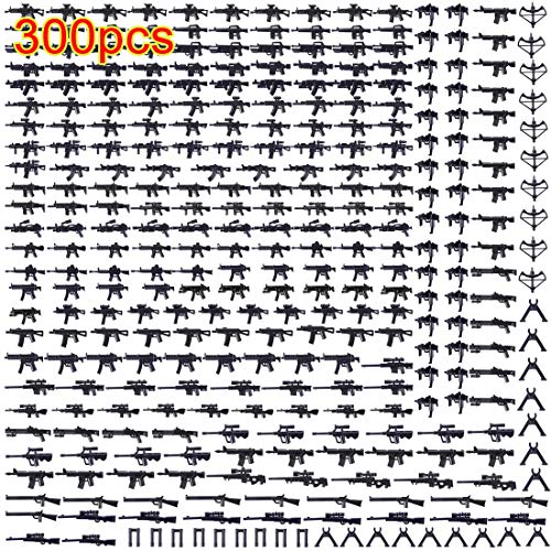 TRCS Juego de 300 armas militares para minifiguras de caballero SWAT Team de policía, WW2, armas pesadas compatibles con figura de Lego