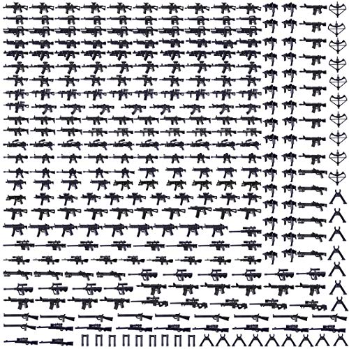 TRCS Juego de 300 armas militares para minifiguras de caballero SWAT Team de policía, WW2, armas pesadas compatibles con figura de Lego