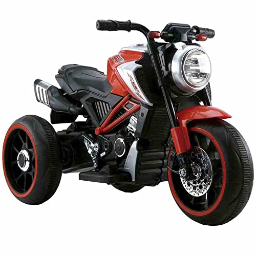 Trimoto Naked Eléctrica Infantil Roja y Negra