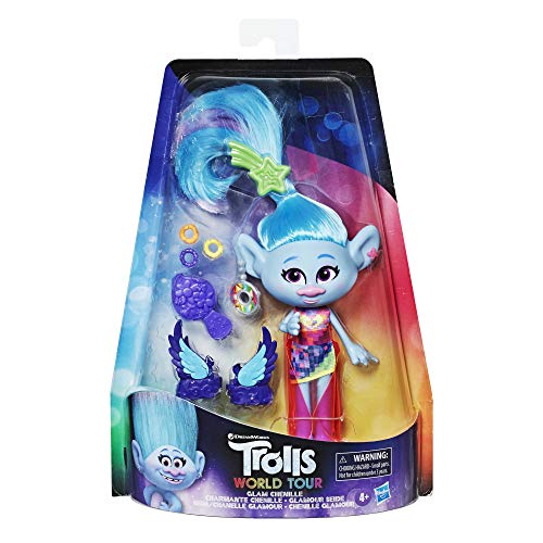 Trolls - Gira Mundial Deluxe Muñecas de Moda Glam personaje Chenille (Hasbro E6569)