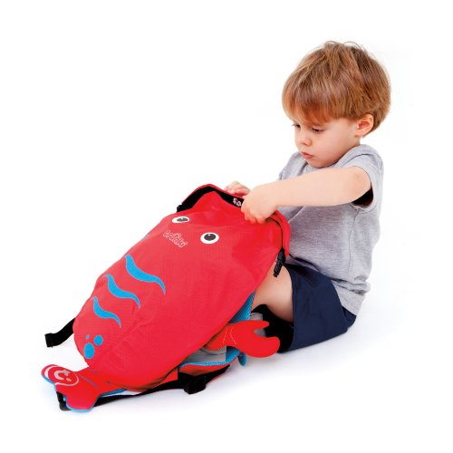 Trunki PaddlePak - Mochila infantil impermeable para piscina y gimnasio, Rojo, 37 x 29 x 17 cm