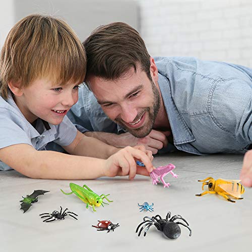 TUPARKA 27 Pcs Insectos de Plástico Insectos Niños , Lagarto de Abeja Juguetes para niños Fiesta Escolar de Halloween Juguetes educativos, Estilo Aleatorio