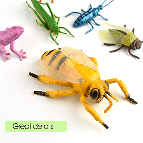 TUPARKA 27 Pcs Insectos de Plástico Insectos Niños , Lagarto de Abeja Juguetes para niños Fiesta Escolar de Halloween Juguetes educativos, Estilo Aleatorio