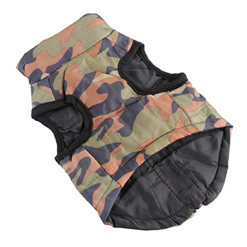 UEETEK Ropa para Perros Chaqueta otoño Invierno suéter de Camuflaje con Cremallera Tamaño S