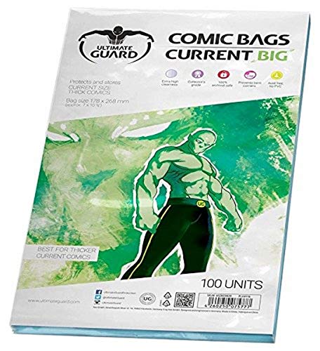 Ultimate Guard Bolsas para cómics,, Grandes (Actuales, Transparentes)