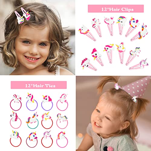 Unicornio Artículos de Fiesta Cumpleaños, 92 PCS Piñatas Cumpleaños Niña con Slap Bracelets Llavero Anillos Horquilla Accesorios de Fotomaton, Juguetes de Fiesta Cumpleaños Regalos para Infantil Niña