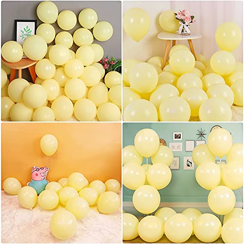 Unisun Globos amarillos pastel de 30,48 cm, paquete de 20 globos amarillos de crema de látex, guirnalda de globos para fiesta para bodas, compromisos, aniversarios, fiestas de cumpleaños