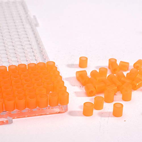 Vaessen Creative Perlas Fusibles, Plastic, Naranja (Neon Orange), 5mm