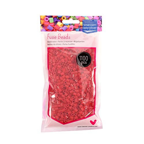 Vaessen Creative Perlas Fusibles, Plastic, Rojo (Dark Red), 5mm