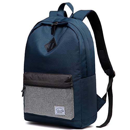 VASCHY Mochila Hombre,Mochilas Escolares Juveniles Resistente Al Agua Mochila Portatil 15 Pulgadas Mochila Mujer Casual para Universitarios Viaje Trabajo Azul