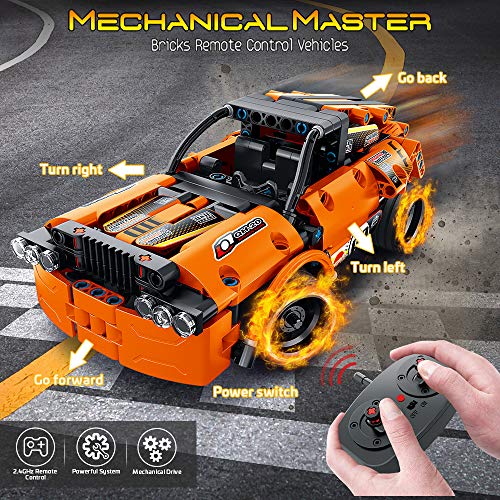 VATOS Stem Bloques de construcción para Coche de 6 7 8 9 10 años para niños 335 PCS tecnología 2-in-1 Coche de Control Remoto 2.4 GHz Coche de Carreras RC Juguetes de construcción Regalo para niños