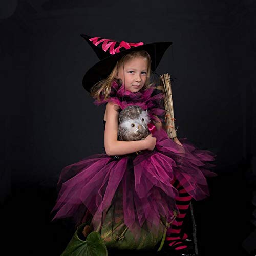 Vestido maléfico para niñas de princesa, bruja, disfraz de tul hecho a mano, tutú, malvado, reina malvada, disfraz de Halloween, disfraz de fiesta de cosplay, rosa, 10-11 años