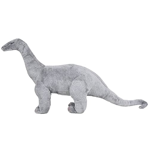 vidaXL Dinosaurio Brachiosaurus de Peluche de Pie Gris XXL Animal de Juguete