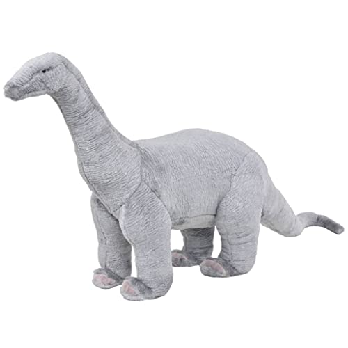 vidaXL Dinosaurio Brachiosaurus de Peluche de Pie Gris XXL Animal de Juguete