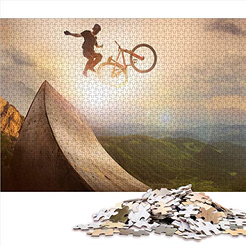 Visionpz Puzzle para Adultos Rompecabezas de 1000 Piezas Bicicleta del Cielo Conjunto de Rompecabezas Familiar Deporte Extremo Rompecabezas Juegos educativos para Adultos y niños 75x50cm