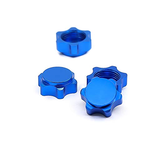 Viudecce 4 Piezas de Aluminio, Cubierta de Cubo de Rueda, Cubierta Antipolvo, Tuerca Hexagonal de 17 Mm para Coche RC 1/8, Azul