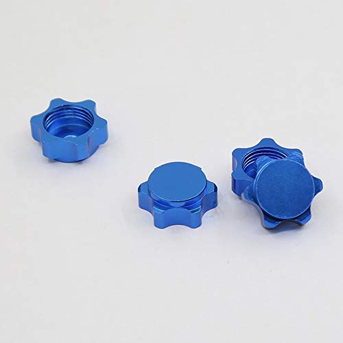 Viudecce 4 Piezas de Aluminio, Cubierta de Cubo de Rueda, Cubierta Antipolvo, Tuerca Hexagonal de 17 Mm para Coche RC 1/8, Azul