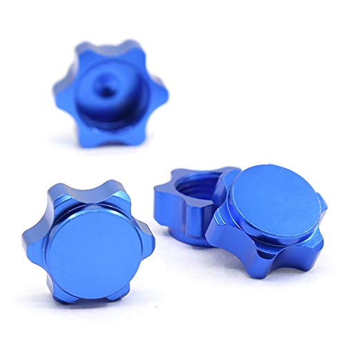 Viudecce 4 Piezas de Aluminio, Cubierta de Cubo de Rueda, Cubierta Antipolvo, Tuerca Hexagonal de 17 Mm para Coche RC 1/8, Azul