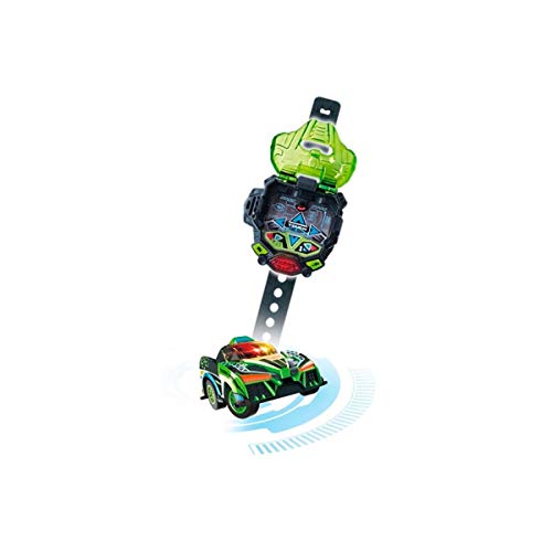 Vtech Turbo Force Racers - Coche control remoto con mando adaptado para llevar en la muñeca, conduce en 6 direcciones y activa el modo turbo, voces en español