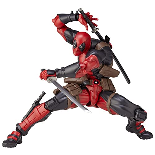 WANSHI Figura de acción de Deadpool, figura de superhéroe, anime, figura de PVC, articulaciones, modelo móvil, estatua, juguetes para regalos de cumpleaños para niños (rojo)