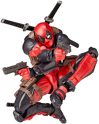 WANSHI Figura de acción de Deadpool, figura de superhéroe, anime, figura de PVC, articulaciones, modelo móvil, estatua, juguetes para regalos de cumpleaños para niños (rojo)