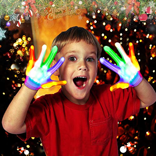 wetepuxi Regalo Niño 3-7 Años, Navidad Decoración Guantes Led Juguetes Niña 3 4 5 6 7 Años Disfraz Navidad Niño Regalos para Niñas de 3-7 Años Accesorios Fiesta Juguetes para Niños 3-7 Año