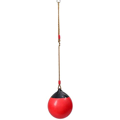 Wgwioo Niños Oscilación Pelota Inflable con Asiento Cuerda Colgante Cadena De Columpio para Parque Infantil Árbol Al Aire Libre De Interior,Rojo,38cm