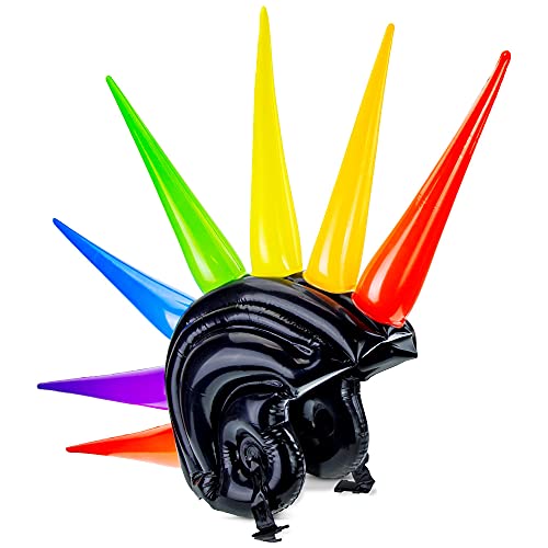 WIDMANN 01459 Casco Hinchable con Multicolores Pinchos para Adultos, 90 cm, Color Negro