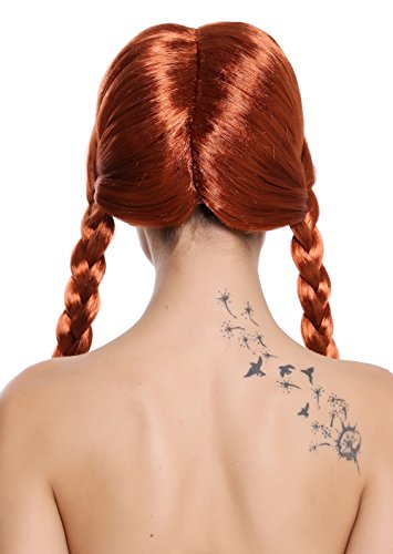 WIG ME UP- 90958-ZA131 Peluca Mujer Carnaval Halloween Rojo Largo Trenzas Trenzadas Colegiala traviesa